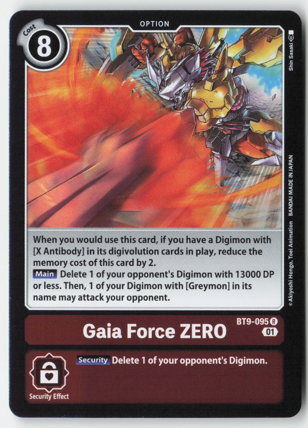 Gaia Force ZERO BT9-095 Foil Rare Lightly Played