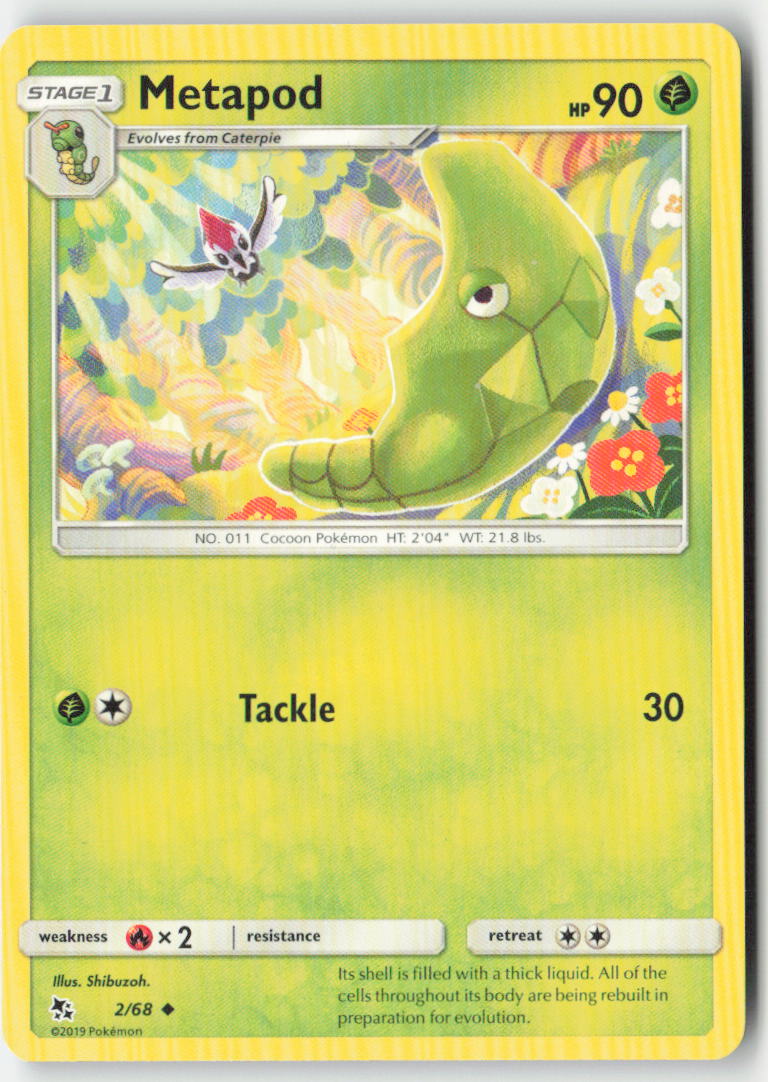 Metapod 2/68 Regular Hidden Fates Moderately Played