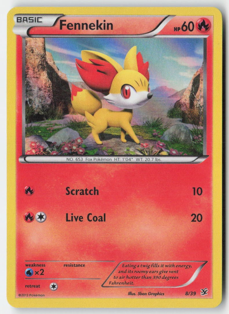 Fennekin 8/39 Holo Kalos Starter Set Moderately Played