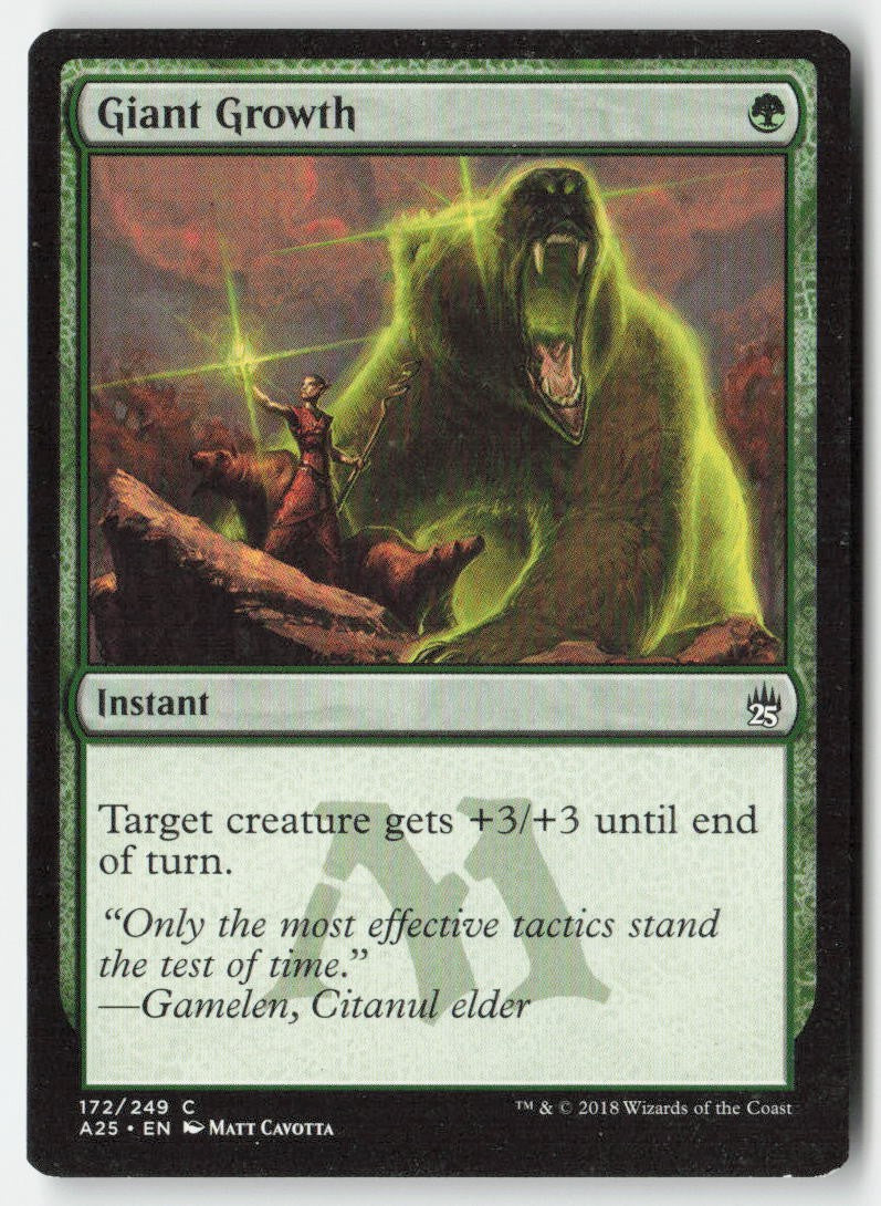 Giant Growth A25 172 Common Moderately Played, Front