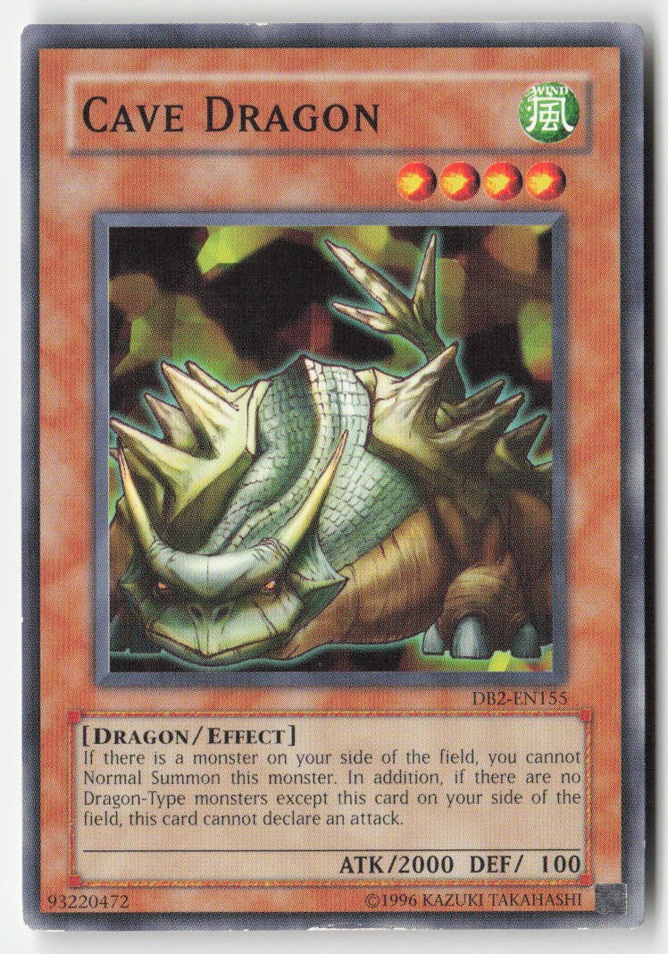 Cave Dragon DB2-EN155 Unlimited Common Moderately Played, Front