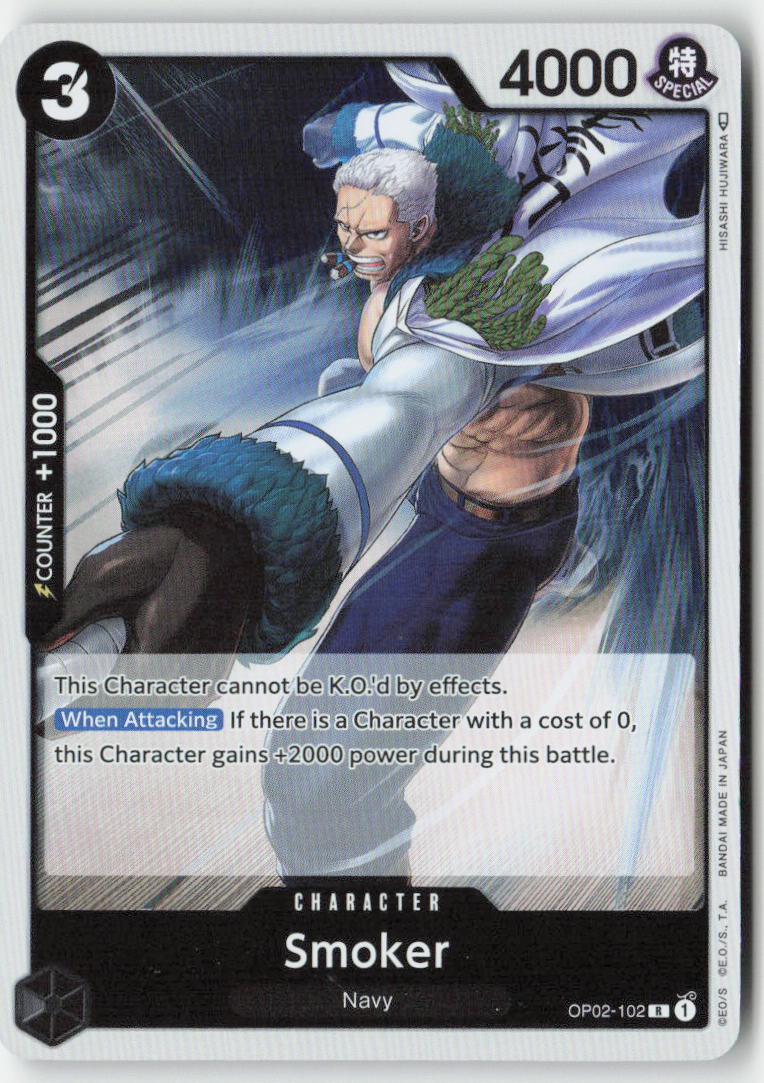 Smoker OP02-102 Foil Rare Lightly Played, Front