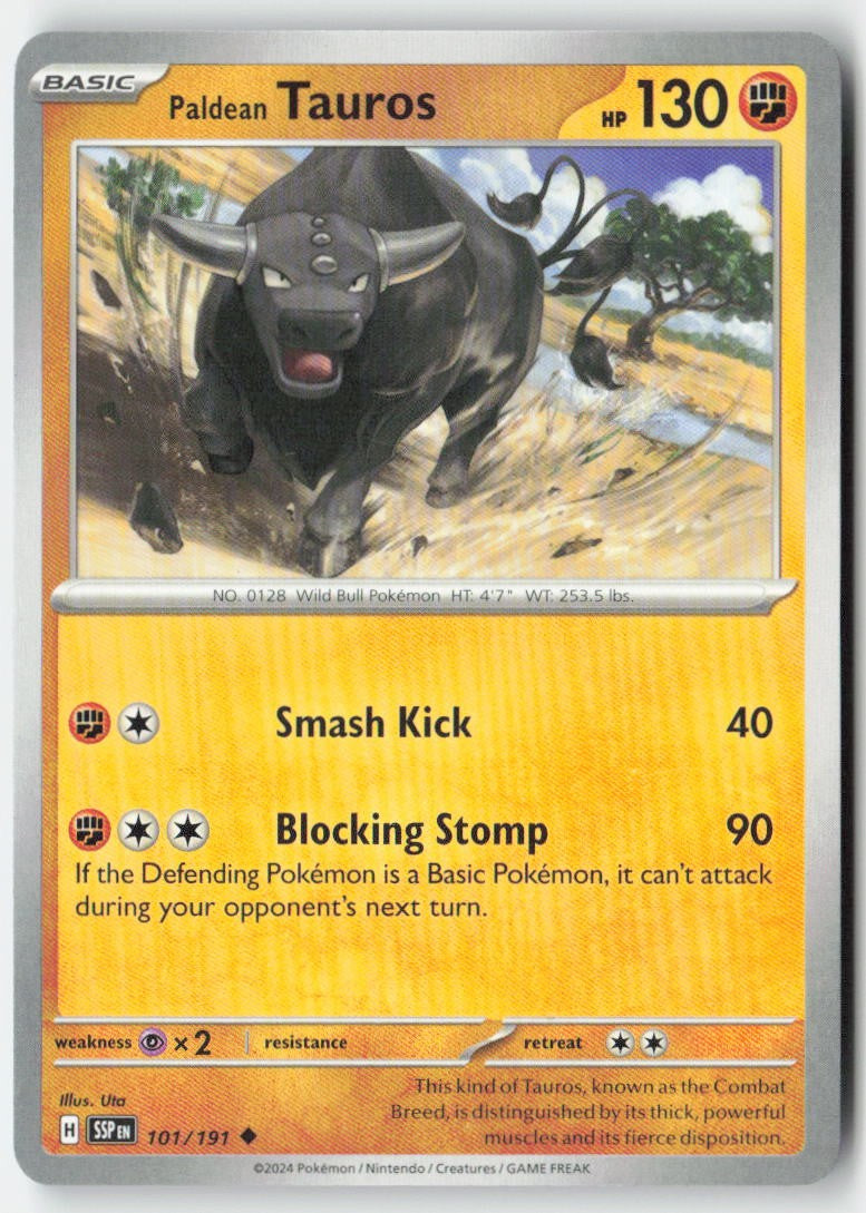 Paldean Tauros 101/191 Regular Surging Sparks Moderately Played