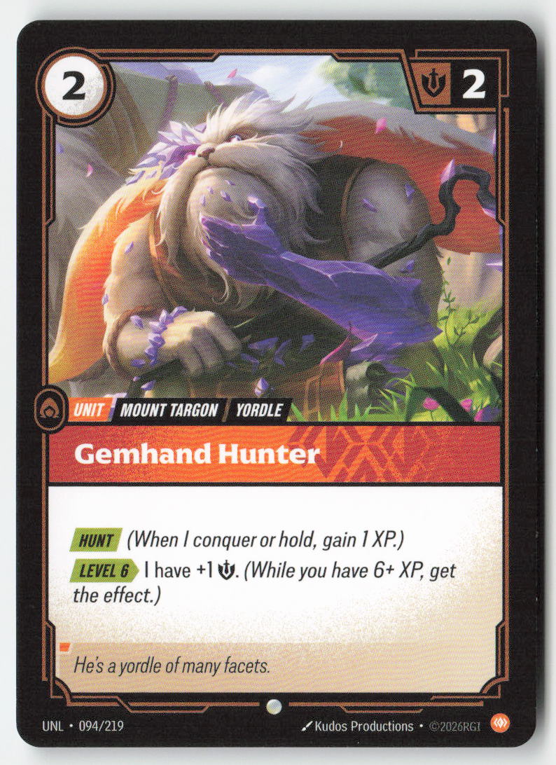 Gemhand Hunter #094/219 - Unleashed - Riftbound - Common - Lightly Played