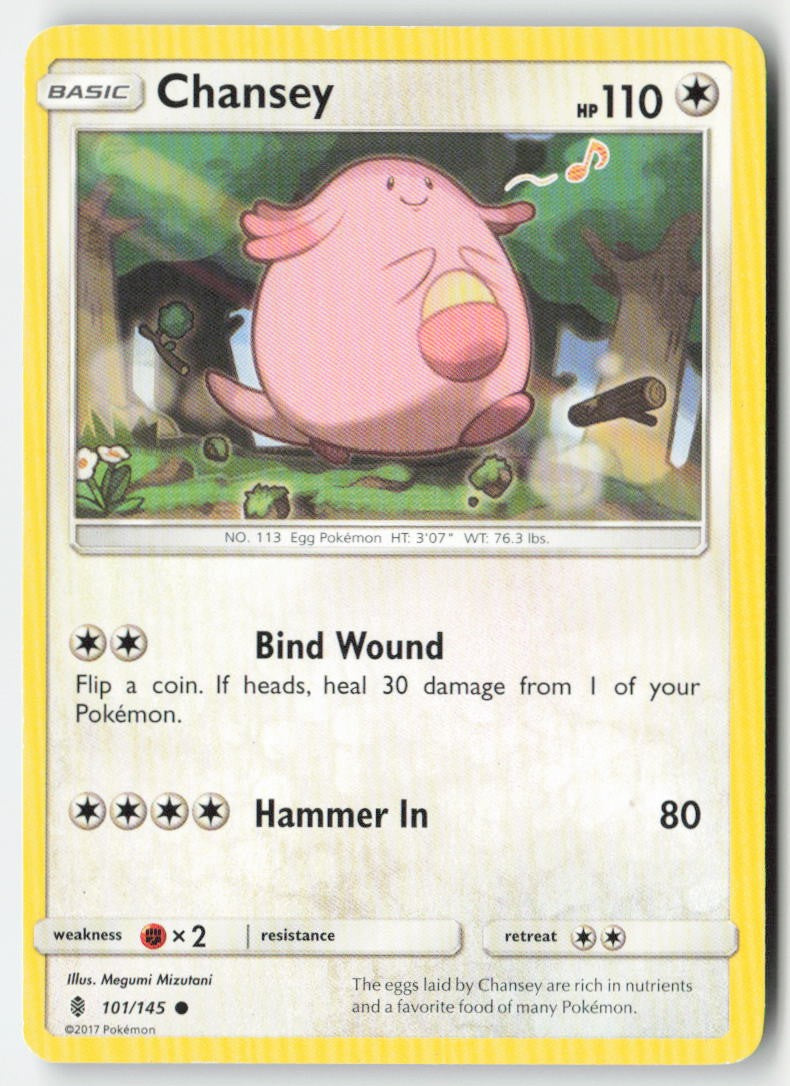 Chansey 101/145 Regular Guardians Rising Moderately Played, Front