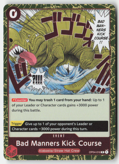 Bad Manners Kick Course OP04-016 Foil Rare Lightly Played