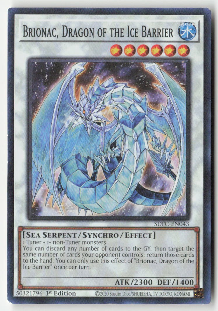 Brionac, Dragon of the Ice Barrier SDFC-EN043 1st Edition Super Rare Moderately Played, Front