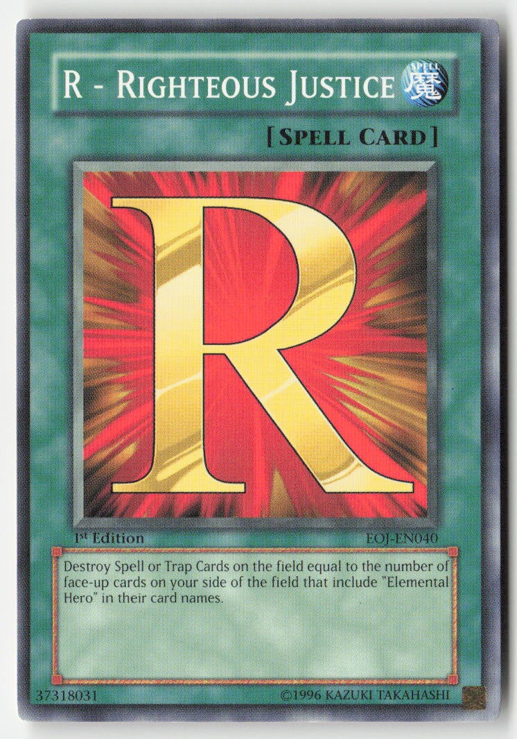 R - Righteous Justice EOJ-EN040 1st Edition Common Moderately Played, Front