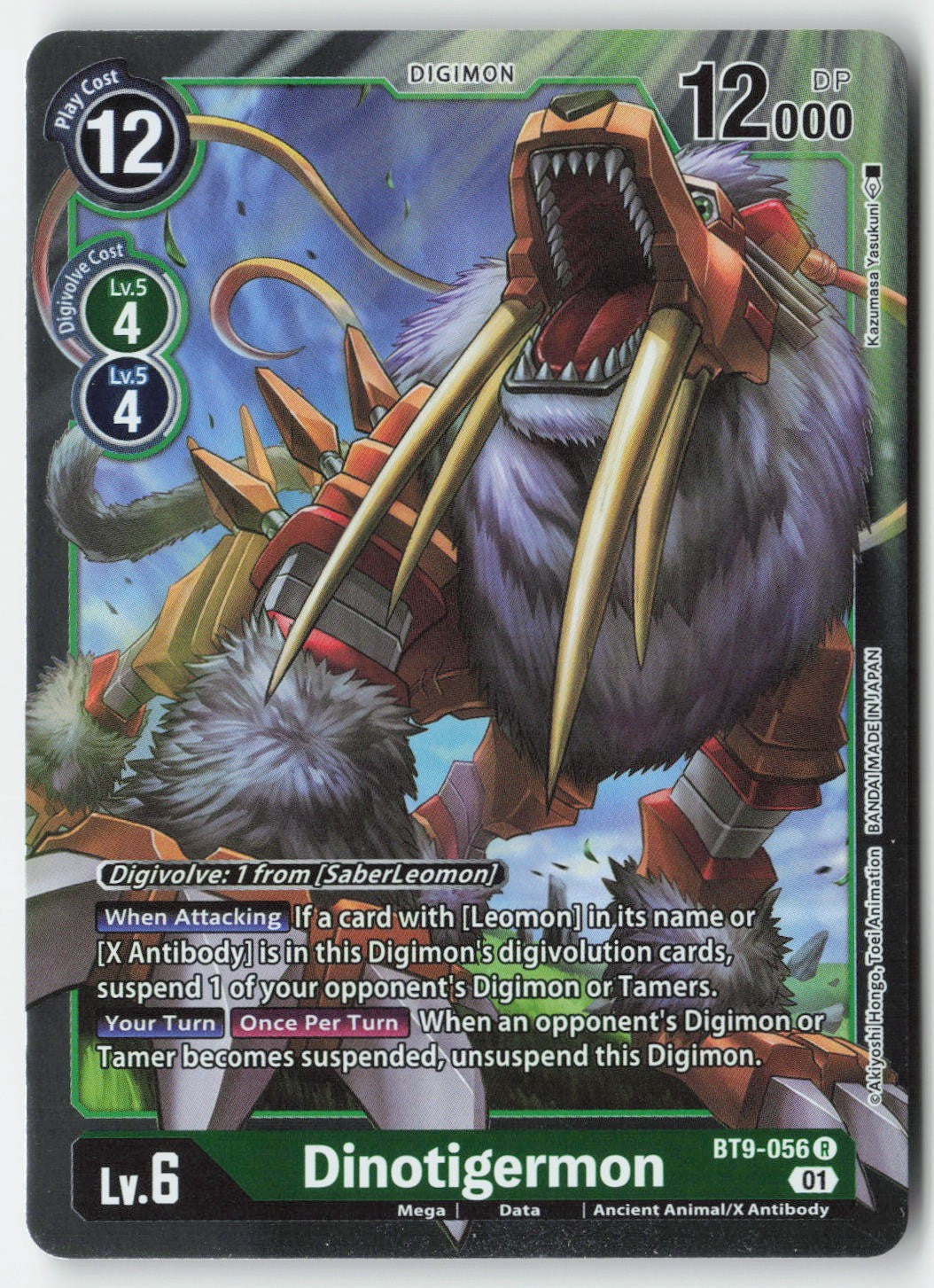 Dinotigermon BT9-056 Foil Rare Lightly Played