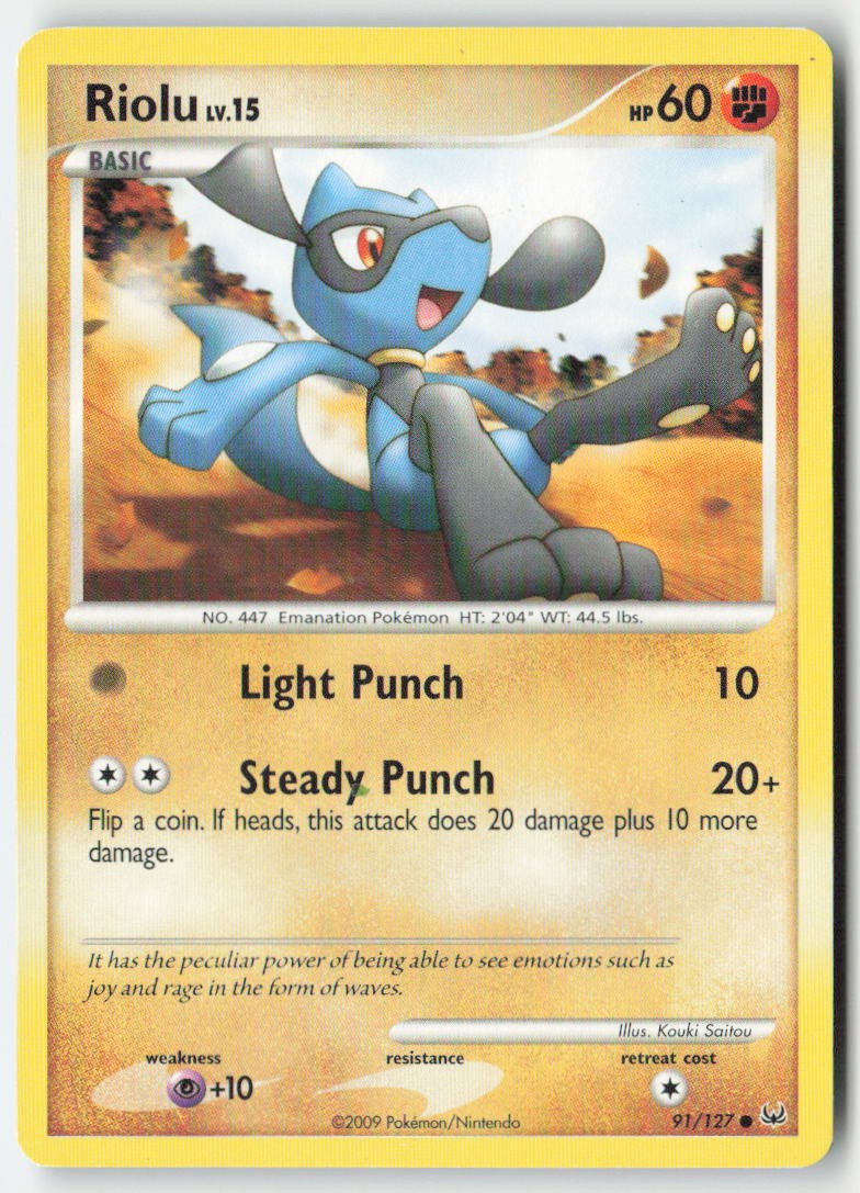Riolu 91/127 Regular Platinum Moderately Played