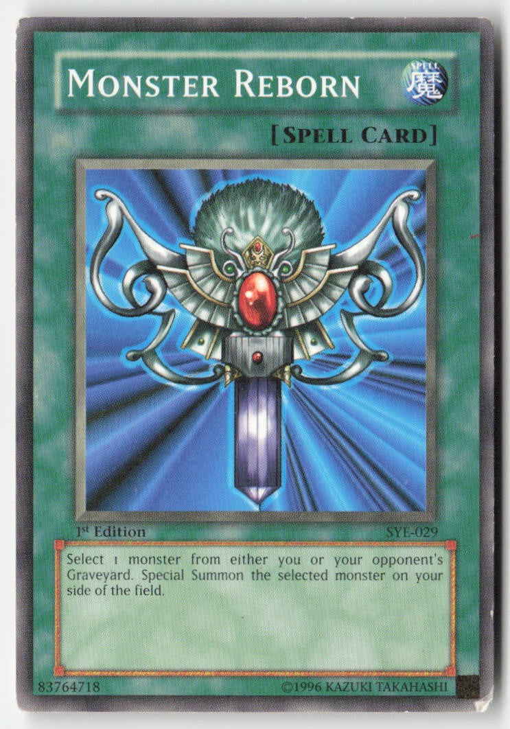 Monster Reborn SYE-029 1st Edition Common Moderately Played, Front