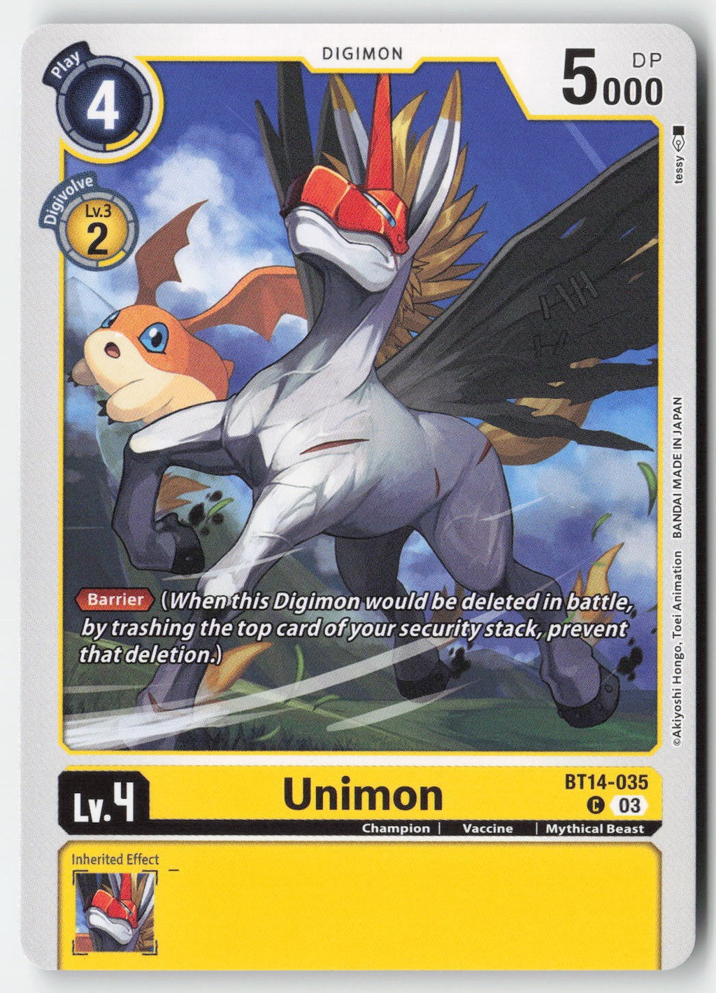Unimon BT14-035 Normal Common Lightly Played
