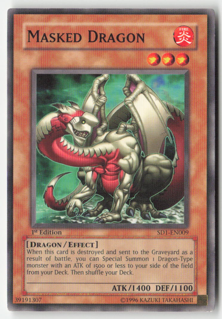 Masked Dragon SD1-EN009 1st Edition Common Moderately Played