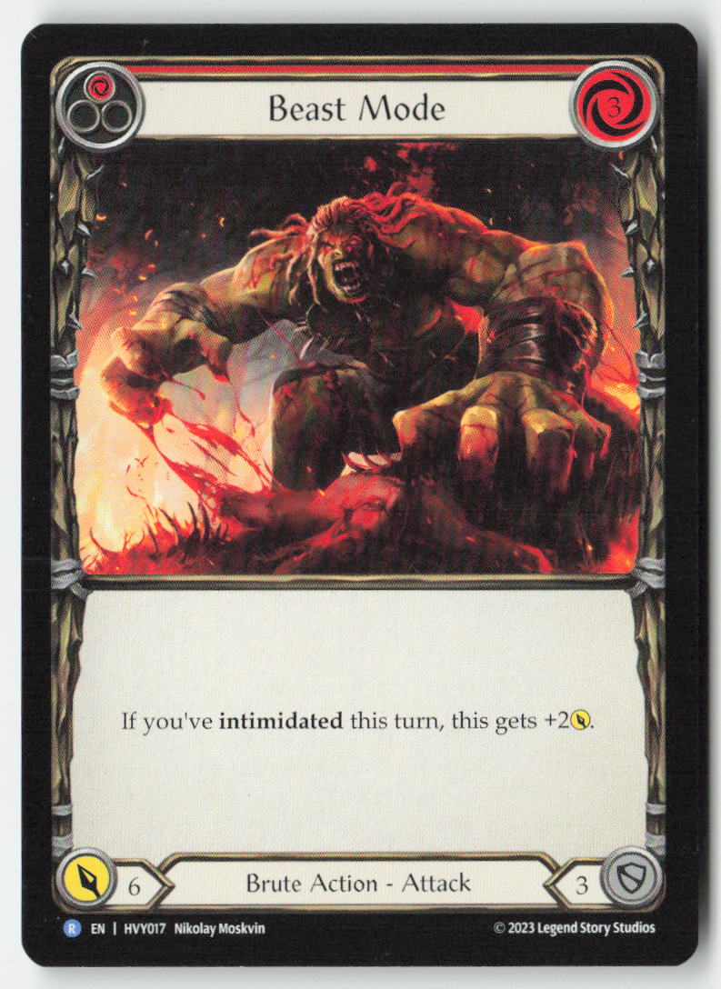 Beast Mode (Red) #HVY017 - Heavy Hitters - Flesh and Blood - Rare - Near Mint, Front