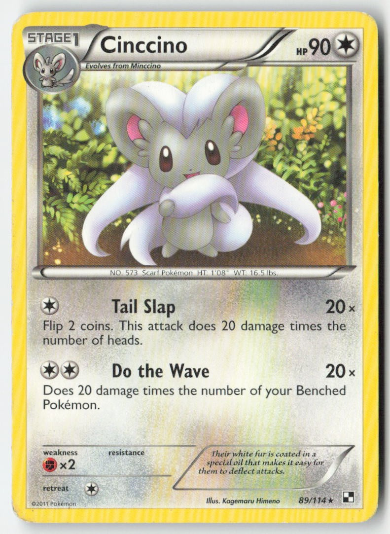 Cinccino 89/114 Regular Black & White Moderately Played
