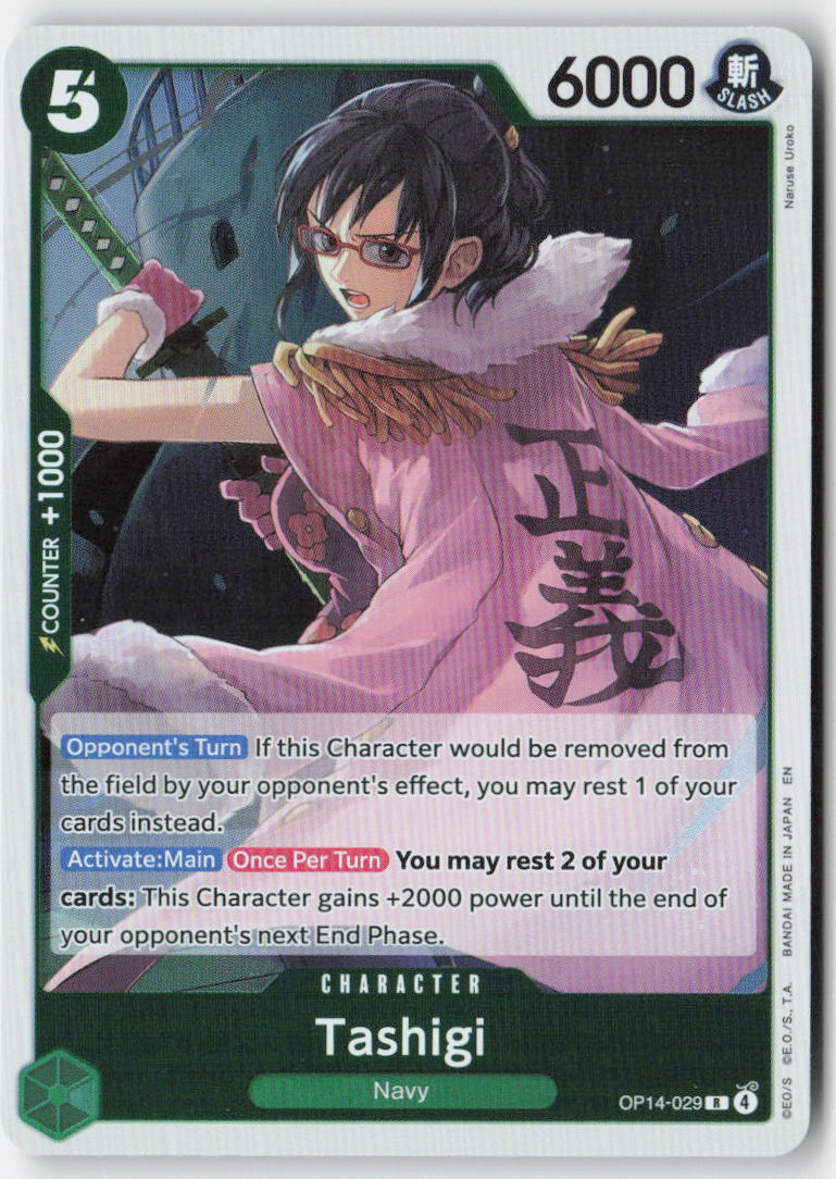 Tashigi OP14-029 Foil Rare Lightly Played, Front