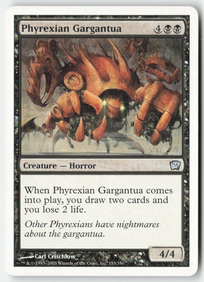 Phyrexian Gargantua 9ED 153 Uncommon Moderately Played, Front