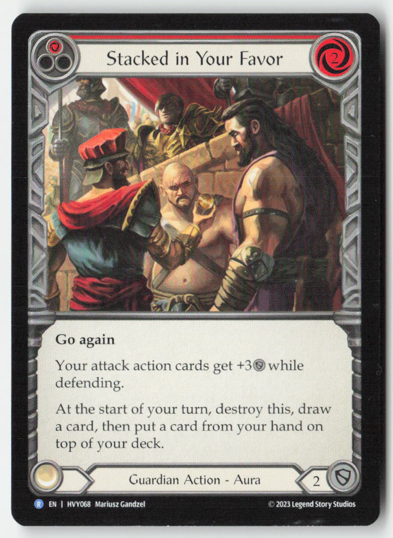 Stacked in Your Favor (Red) #HVY068 - Heavy Hitters - Flesh and Blood - Rare - Near Mint
