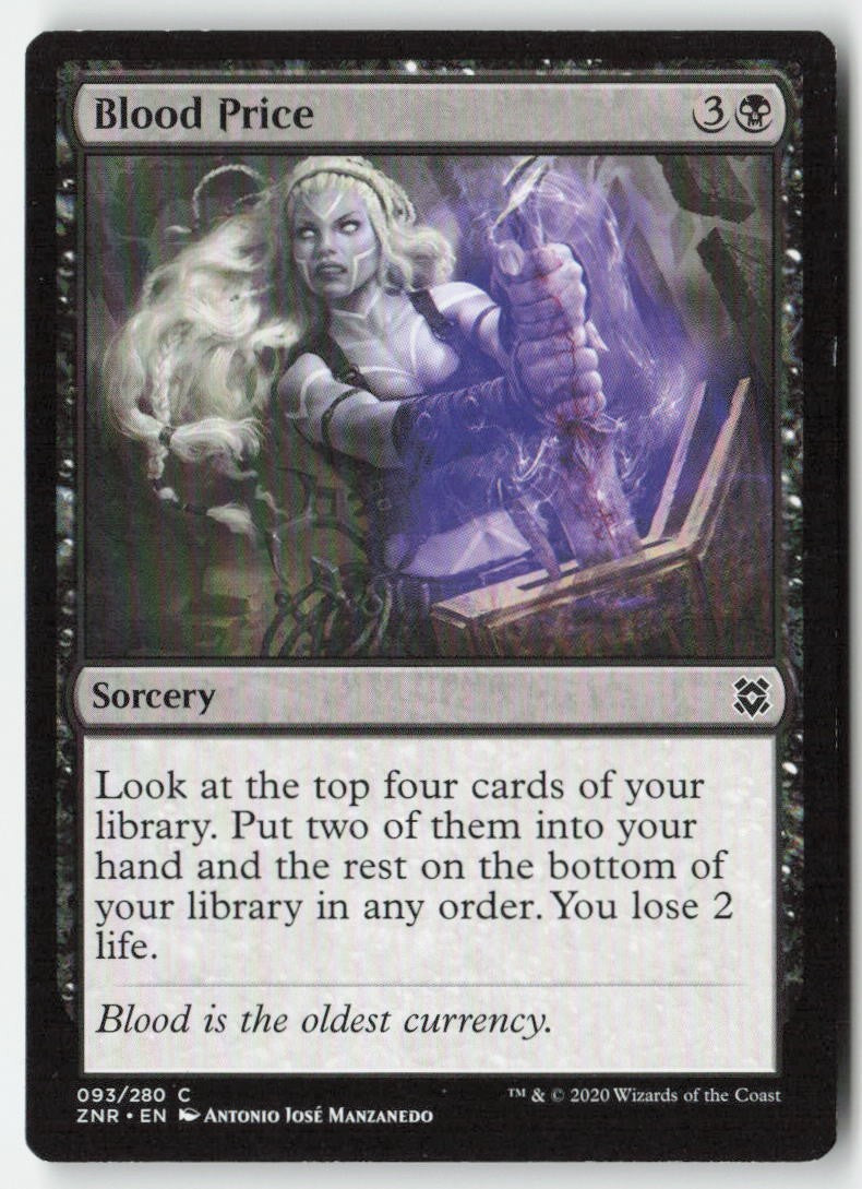Blood Price ZNR 93 Common Moderately Played, Front