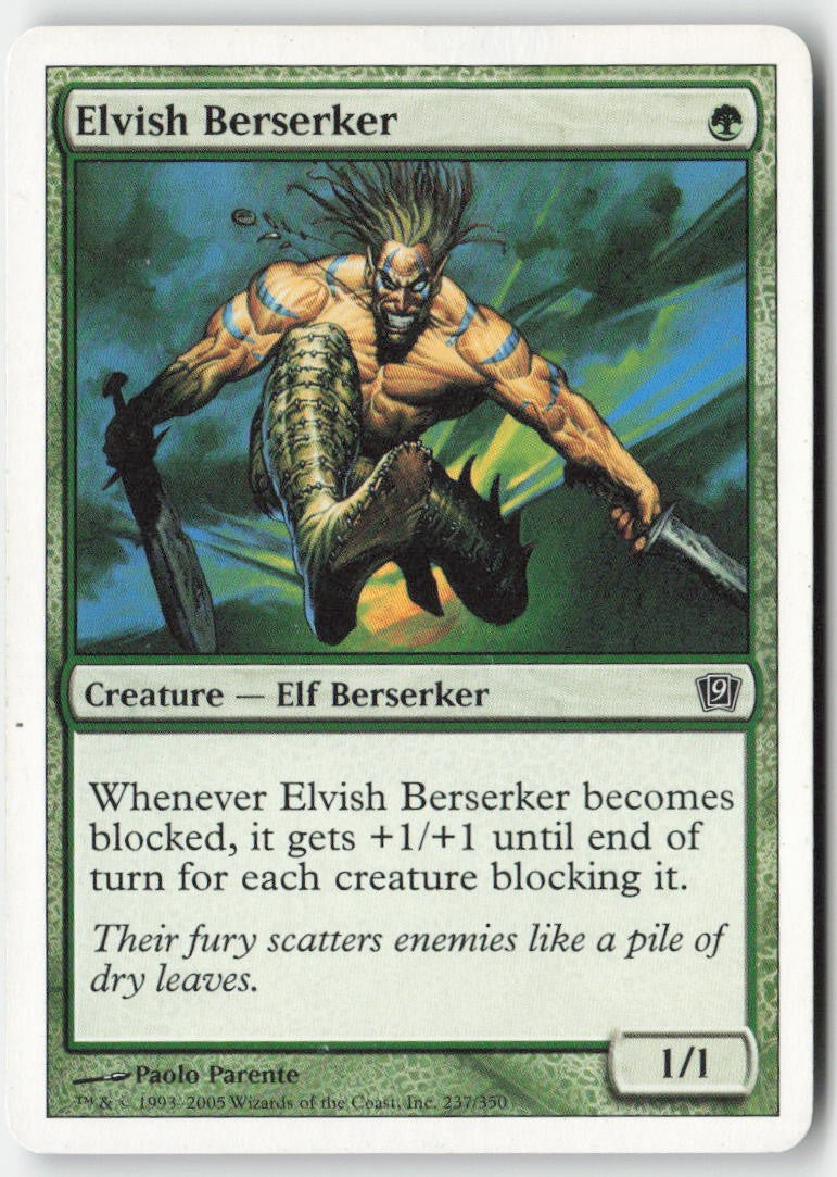 Elvish Berserker 9ED 237 Common Moderately Played, Front
