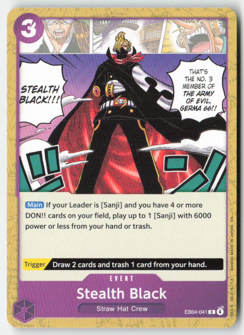 Stealth Black (OP14 Reprint) EB04-041 Normal Common Lightly Played, Front