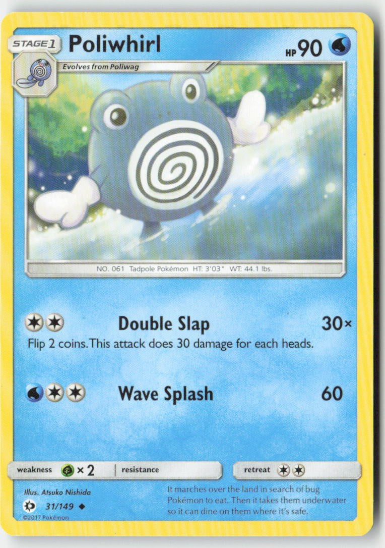 Poliwhirl 31/149 Regular Sun & Moon Moderately Played