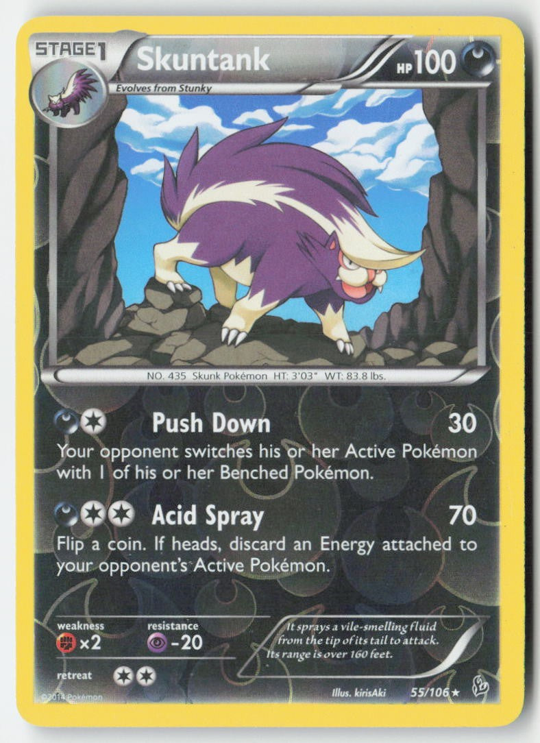 Skuntank 55/106 Reverse Holo Flashfire Moderately Played
