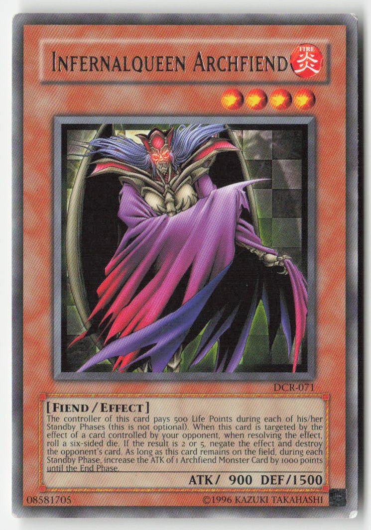 Infernalqueen Archfiend DCR-071 Unlimited Rare Moderately Played, Front