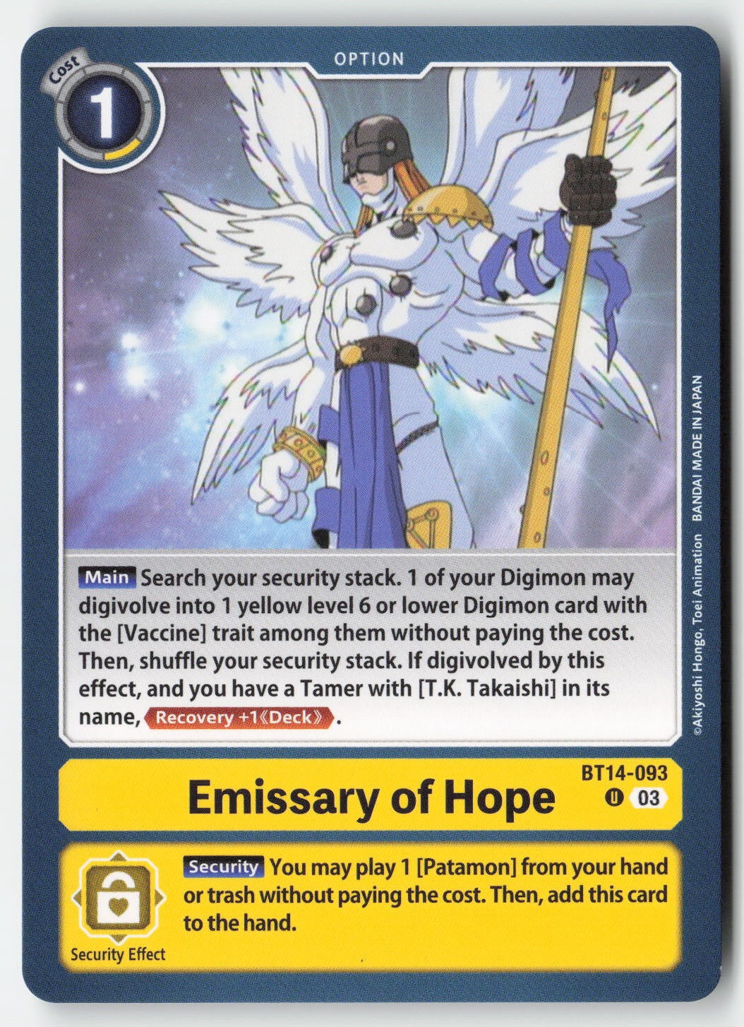 Emissary of Hope BT14-093 Normal Uncommon Lightly Played