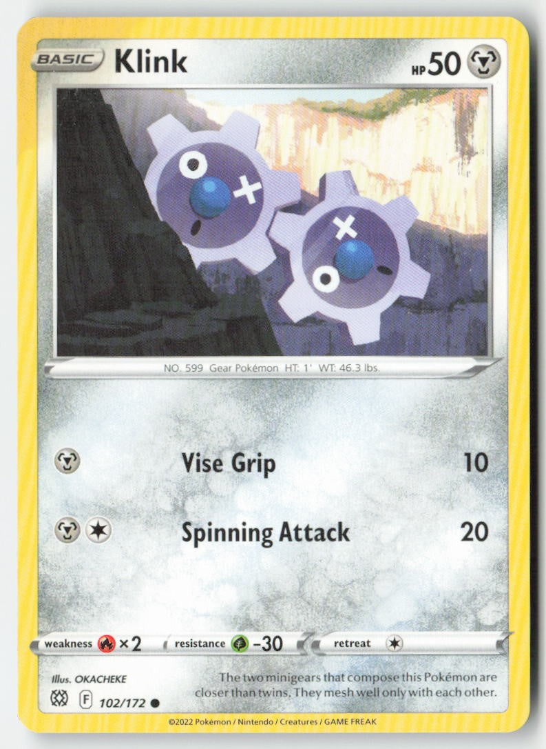 Klink 102/172 Regular Brilliant Stars Moderately Played, Front