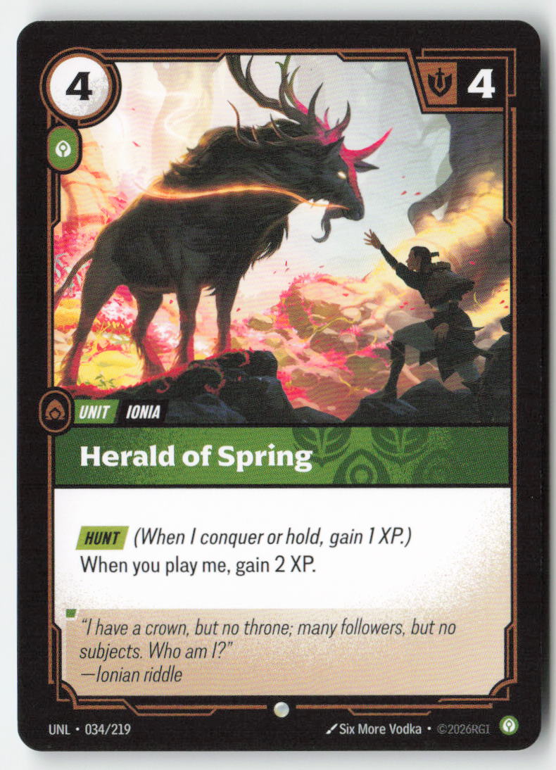 Herald of Spring #034/219 - Unleashed - Riftbound - Common - Lightly Played