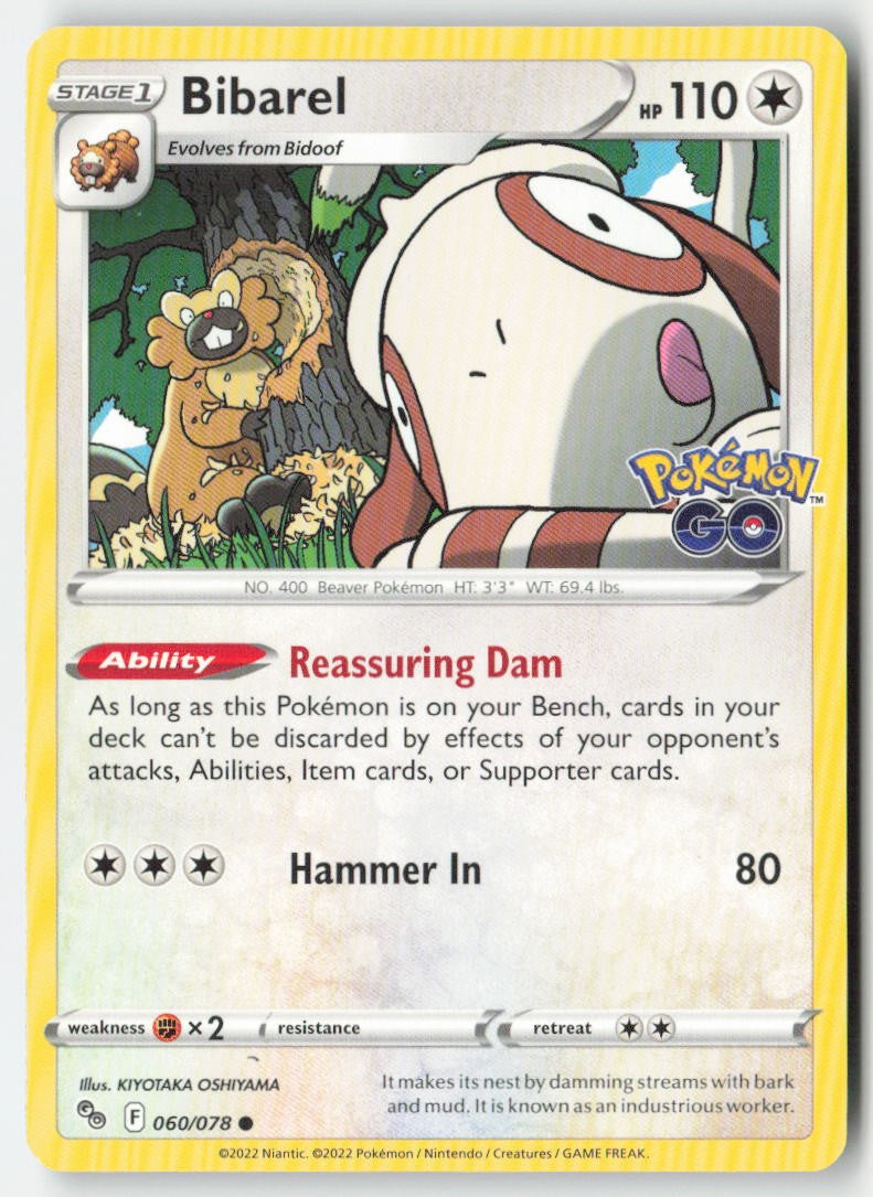 Bibarel 060/78 Regular Pokémon GO Moderately Played