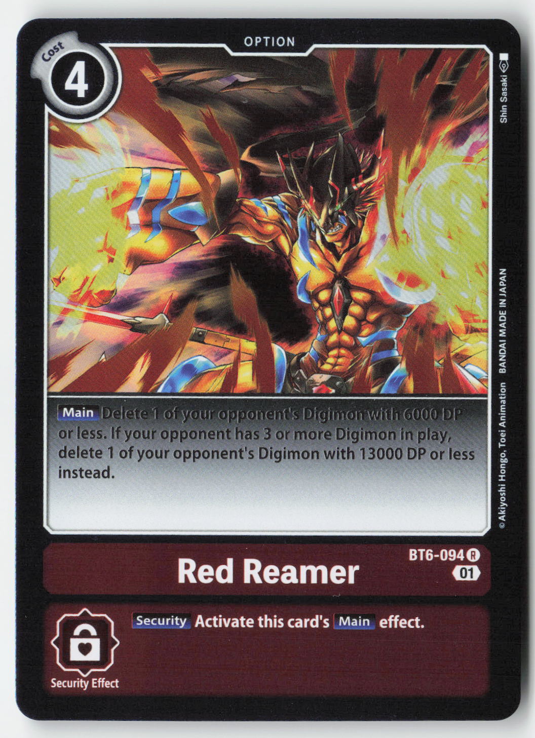 Red Reamer BT6-094 Foil Rare Lightly Played, Front