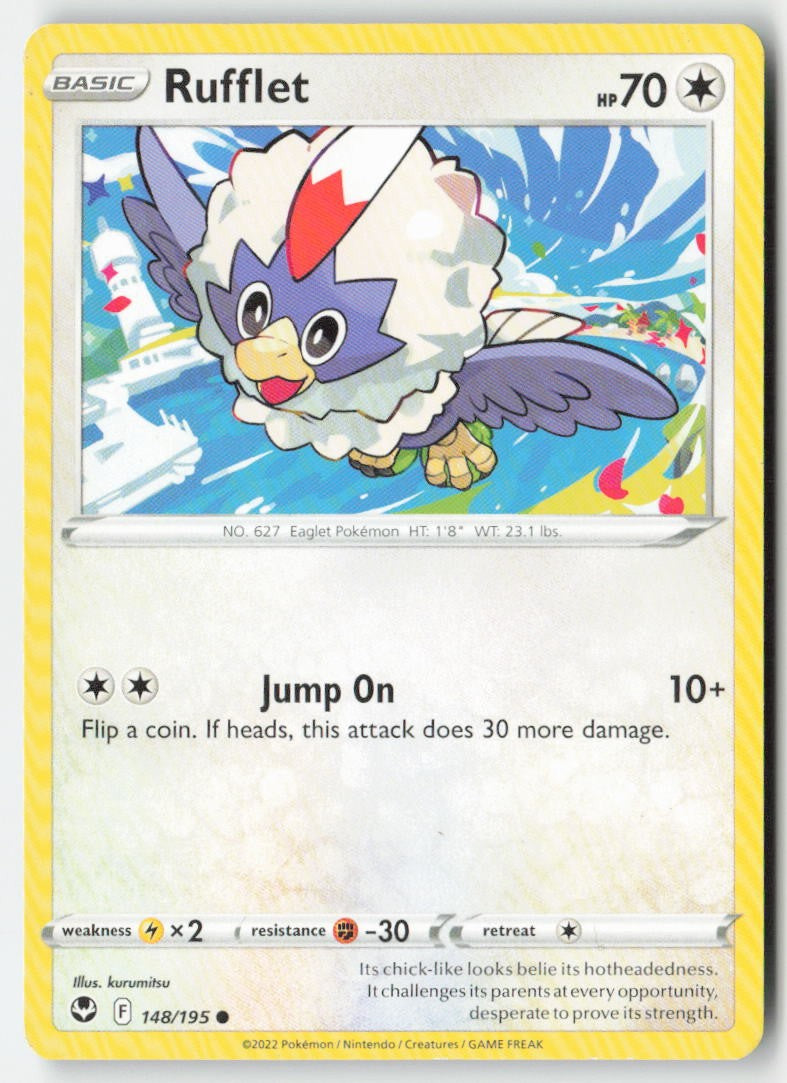 Rufflet 148/195 Regular Silver Tempest Moderately Played