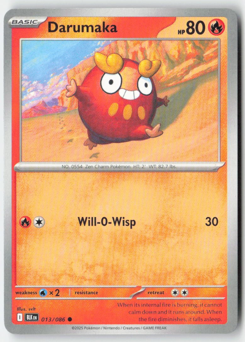 Darumaka 013/86 Regular Black Bolt Moderately Played, Front