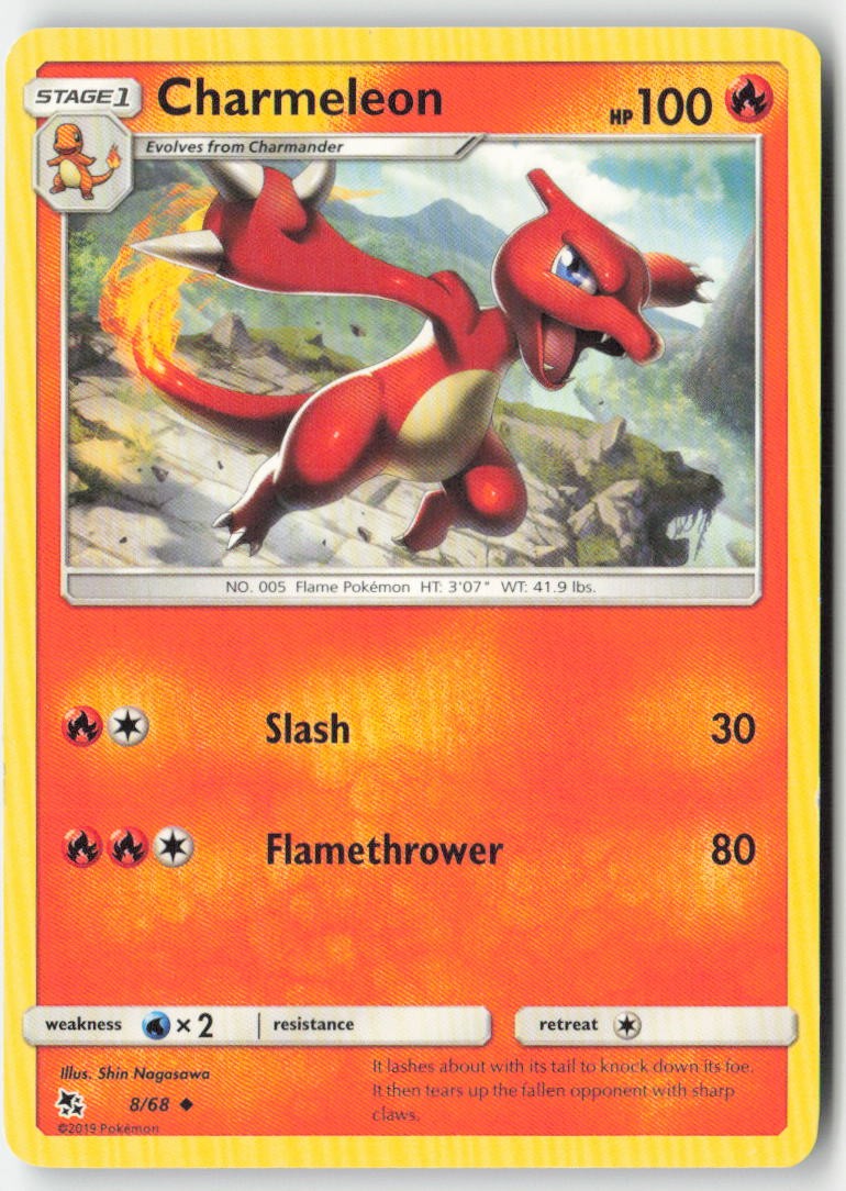 Charmeleon 8/68 Regular Hidden Fates Moderately Played