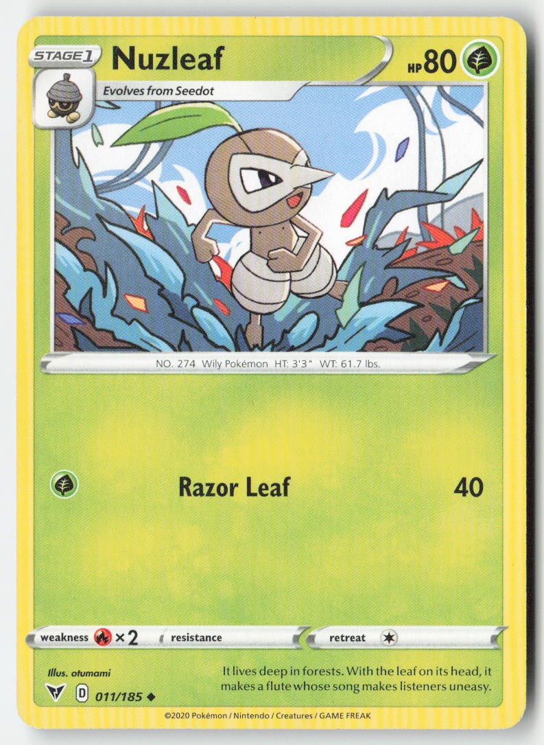 Nuzleaf 11/185 Regular Vivid Voltage Moderately Played, Front