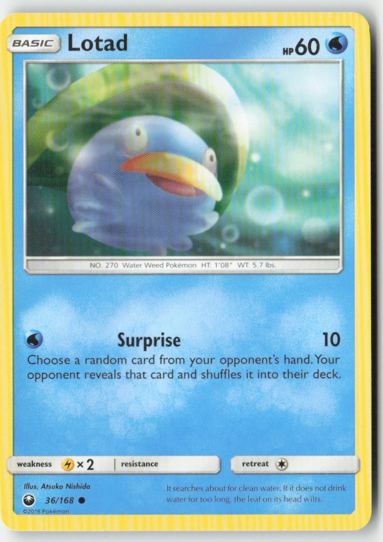 Lotad 36/168 Regular Celestial Storm Moderately Played, Front