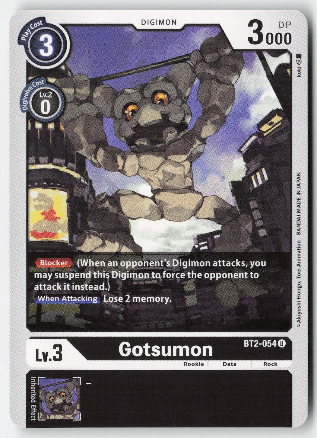 Gotsumon BT2-054 Normal Uncommon Lightly Played