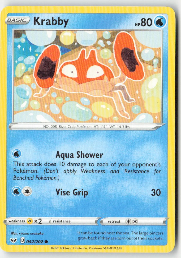 Krabby 42/202 Regular Sword & Shield Moderately Played