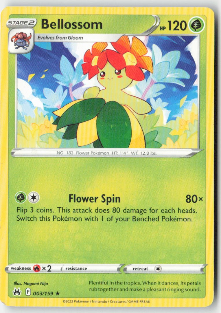 Bellossom 003/159 Regular Crown Zenith Moderately Played, Front