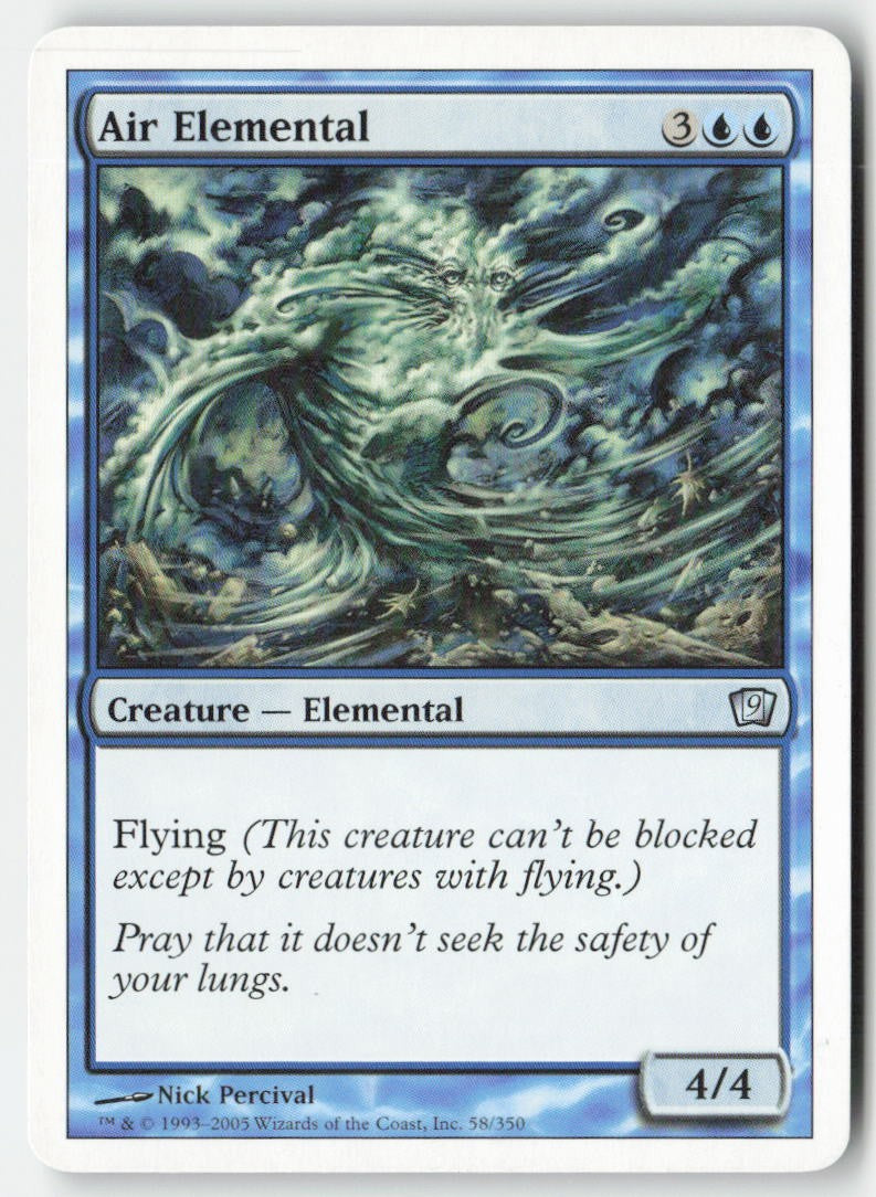 Air Elemental 9ED 58 Uncommon Moderately Played, Front