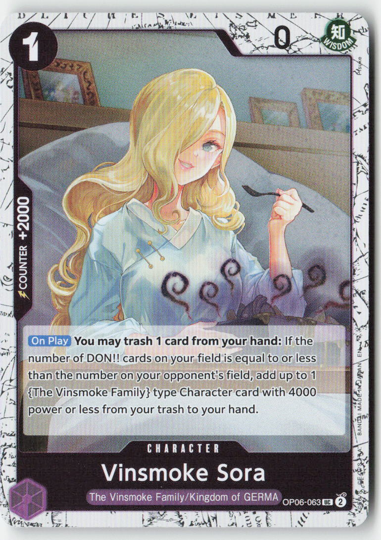 Vinsmoke Sora (Pirate Foil) OP06-063 Foil Uncommon Lightly Played, Front