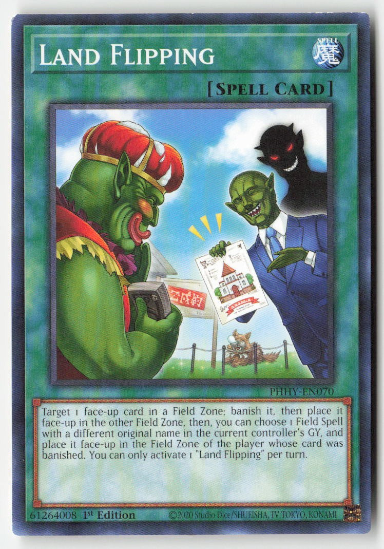 Land Flipping PHHY-EN070 1st Edition Common Moderately Played, Front