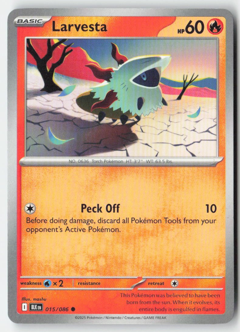 Larvesta 015/86 Regular Black Bolt Moderately Played