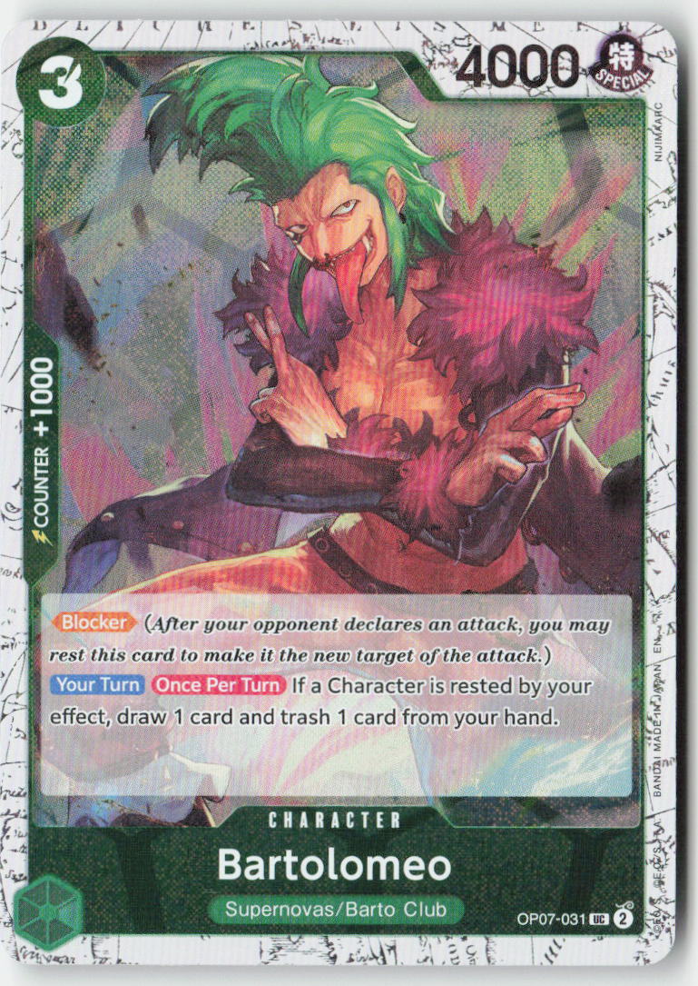 Bartolomeo (Pirate Foil) OP07-031 Foil Uncommon Lightly Played, Front