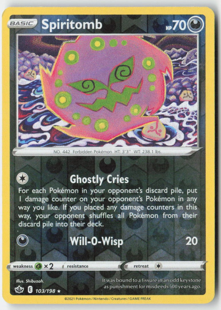 Spiritomb 103/198 Reverse Holo Chilling Reign Moderately Played