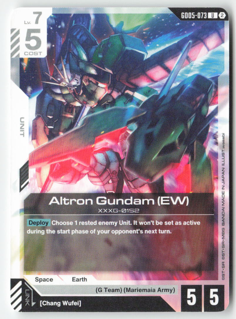 Altron Gundam (EW) GD05-073 Uncommon Normal Lightly Played, Front