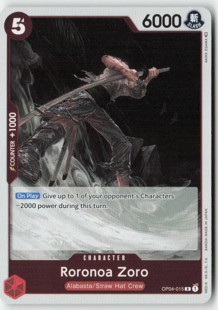 Roronoa Zoro OP04-015 Foil Rare Lightly Played
