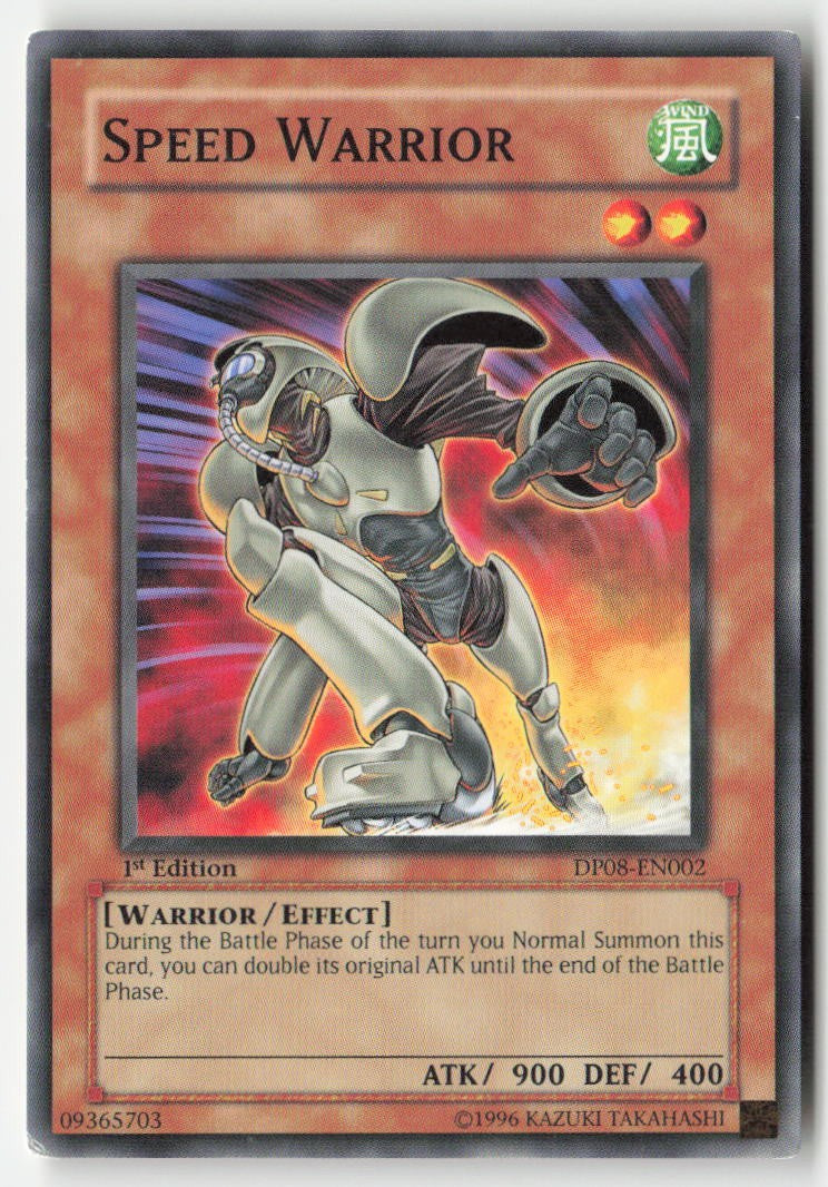 Speed Warrior DP08-EN002 1st Edition Common Moderately Played, Front